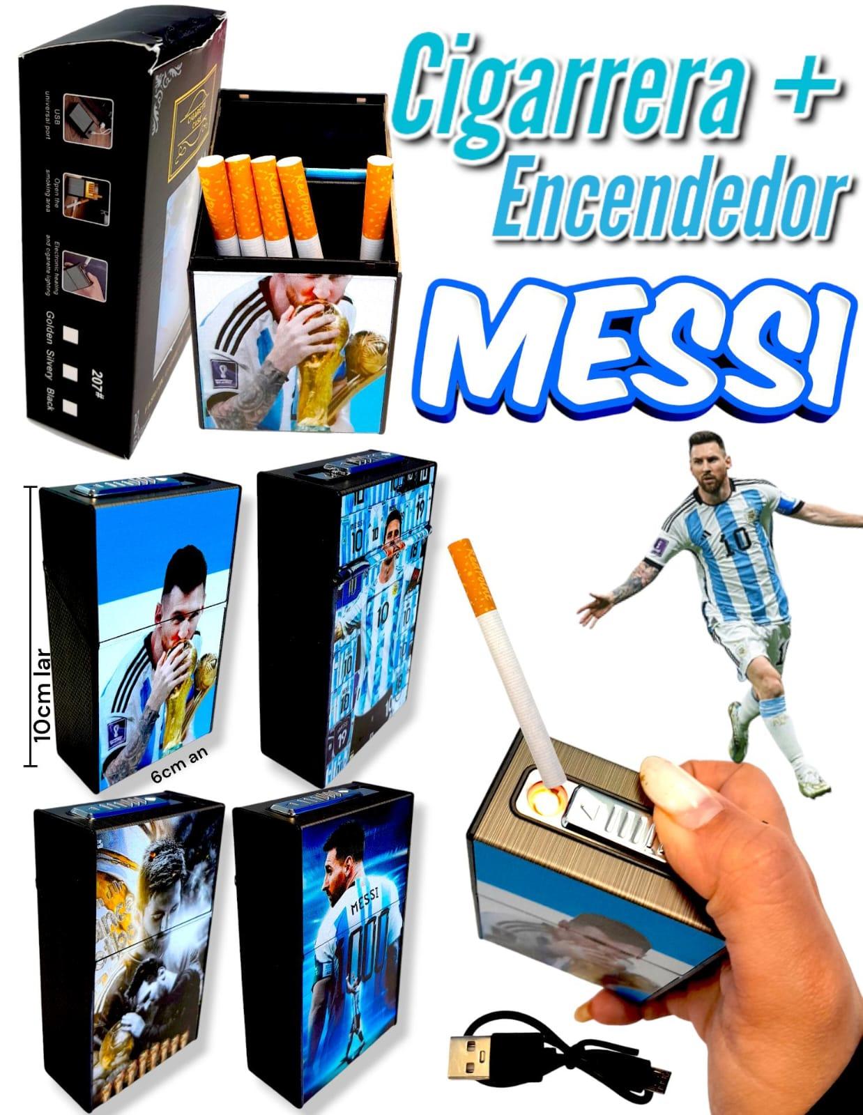 Cigarrera + Encendedor MESSI